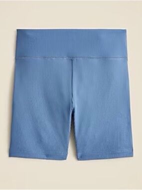 Crewcuts Ribbed Light Blue High-Rise Bike Shorts